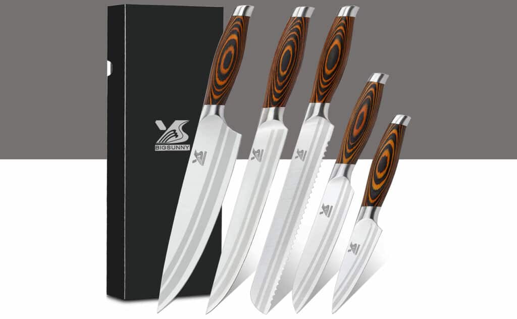 The 5-piece Big Sunny set has the aesthetic of a premium knife line, but costs considerably less. 