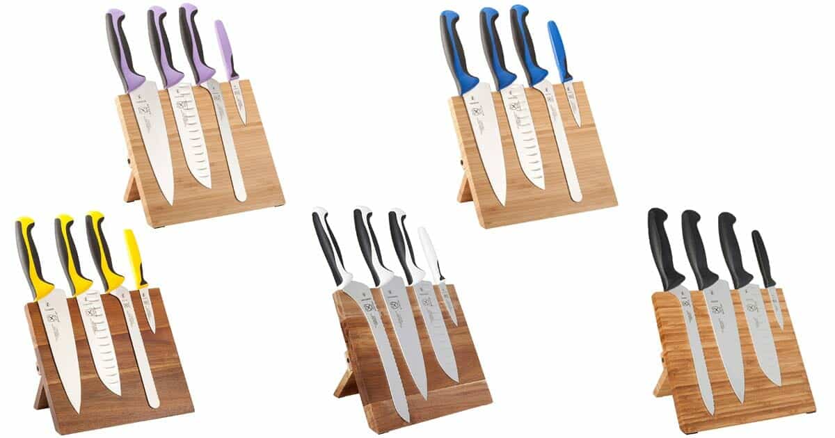 The Millennia series knife sets are available in a variety of handle colors.