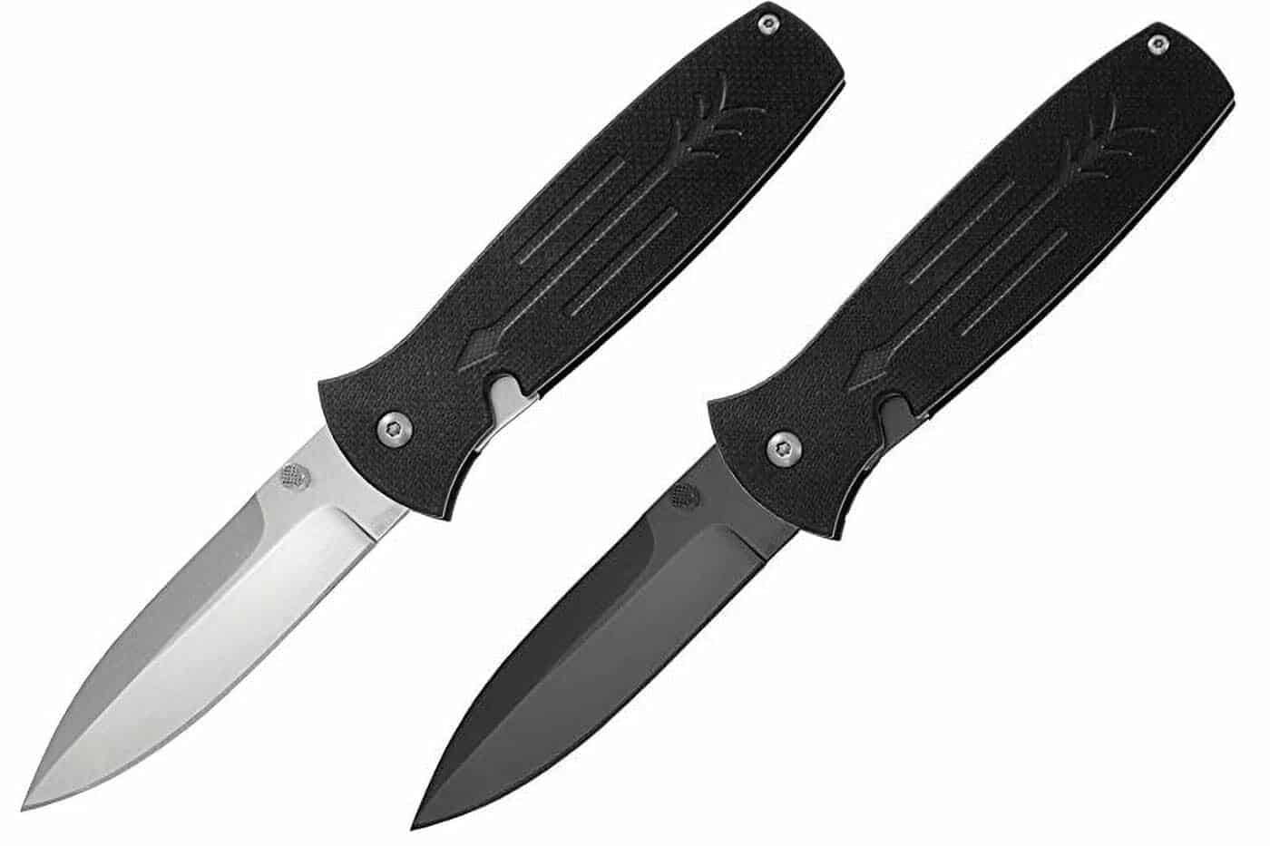Two Ontario Knife Company Dozier Arrow knives. 