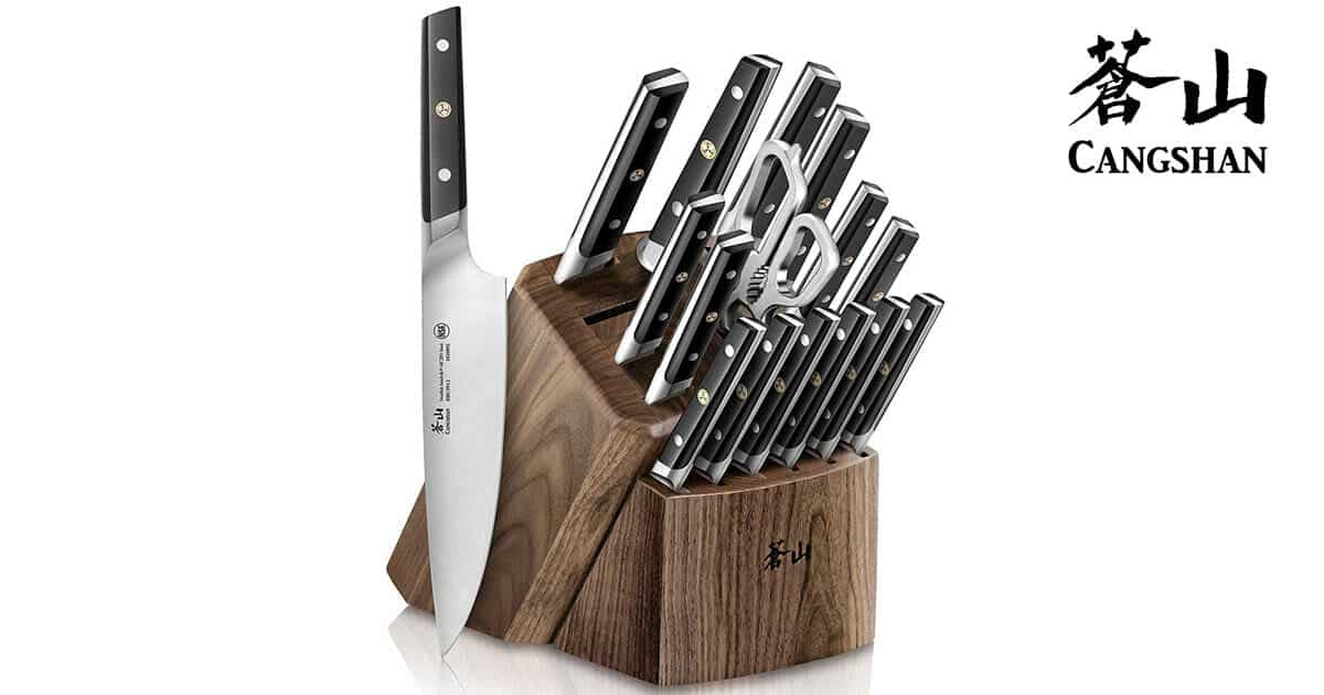 This high end kitchen knife set from Canshan is an excellent set for a family.