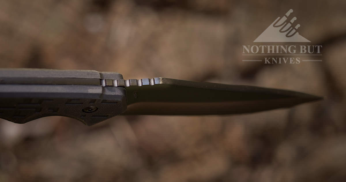 Schrade Schf32 Fixed Blade Knife Full Review 4 Schrade SCHF32 wide spine and jimping