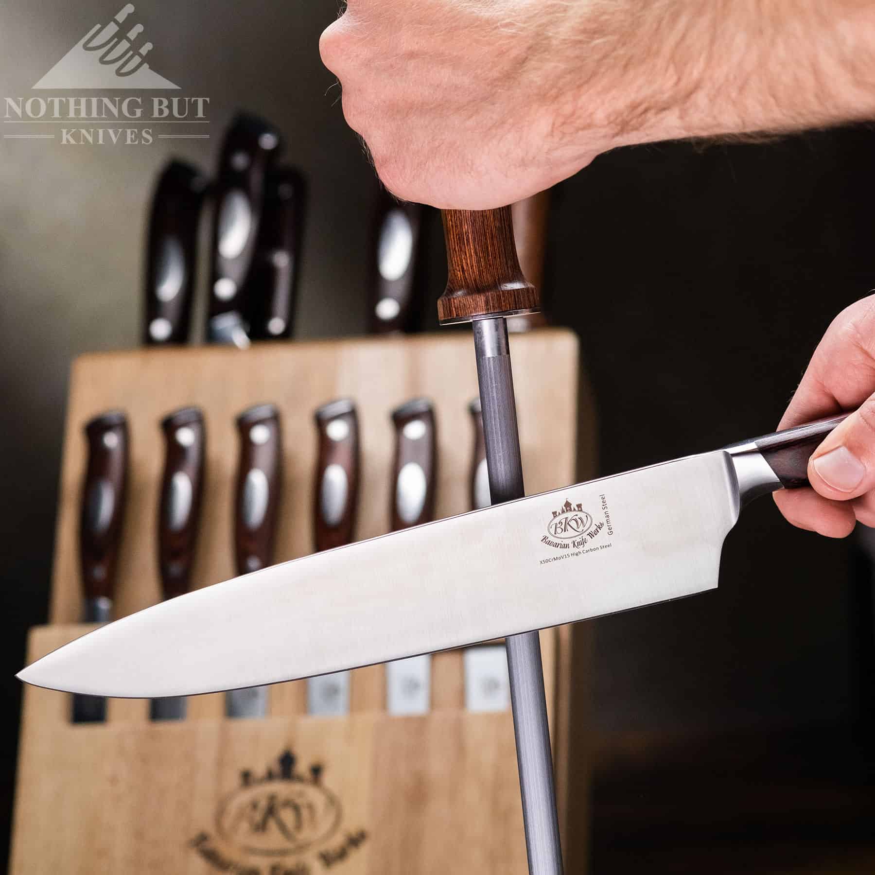 It is important to hone premium knives on a regular basis. 