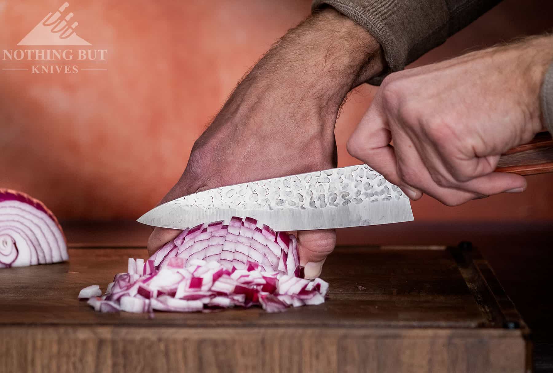 The 8.3 inch Katsune gyuto chef knife is an affordable professional Japanese chef knife that can be bought on its own or as part of a set.