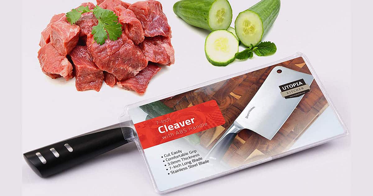 Utopia 7 Inch Cleaver Review 1 Utopia 7 Inch Stainless Steel Cleaver