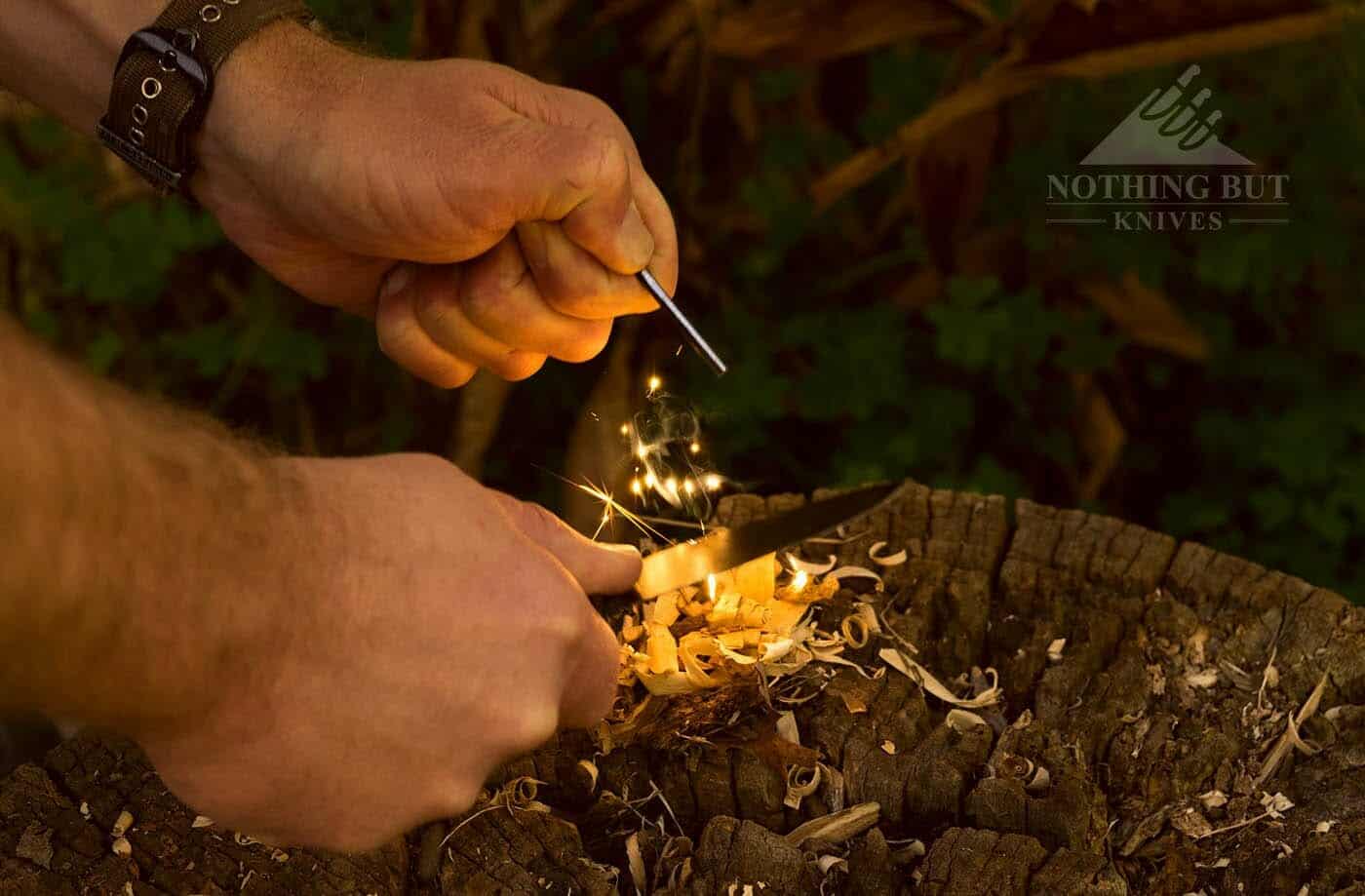 Throwing sparks with the Cima G20 and it's included faro rod.