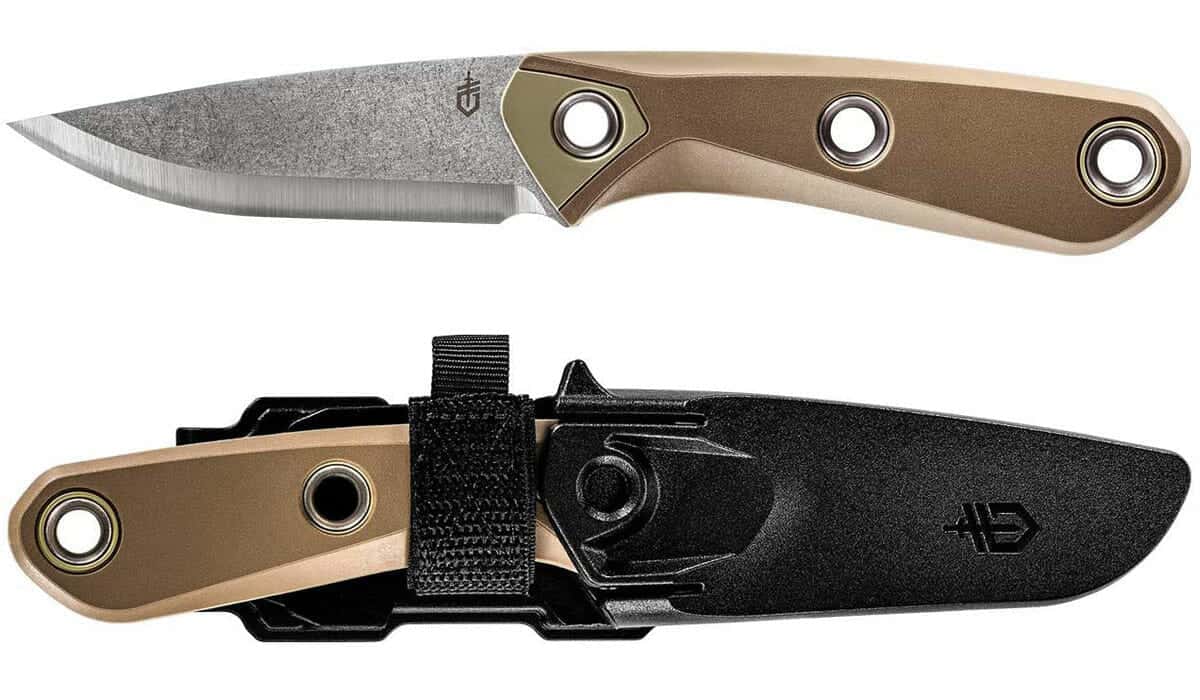 This great bushcraft knife is capable of vertical or horizontal carry, and it is MOLLE compatible. 