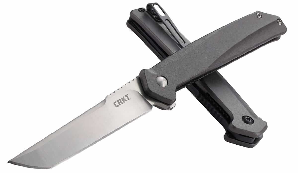The CRKT Helical is a tough knife with a tanto blade and aluminum scales