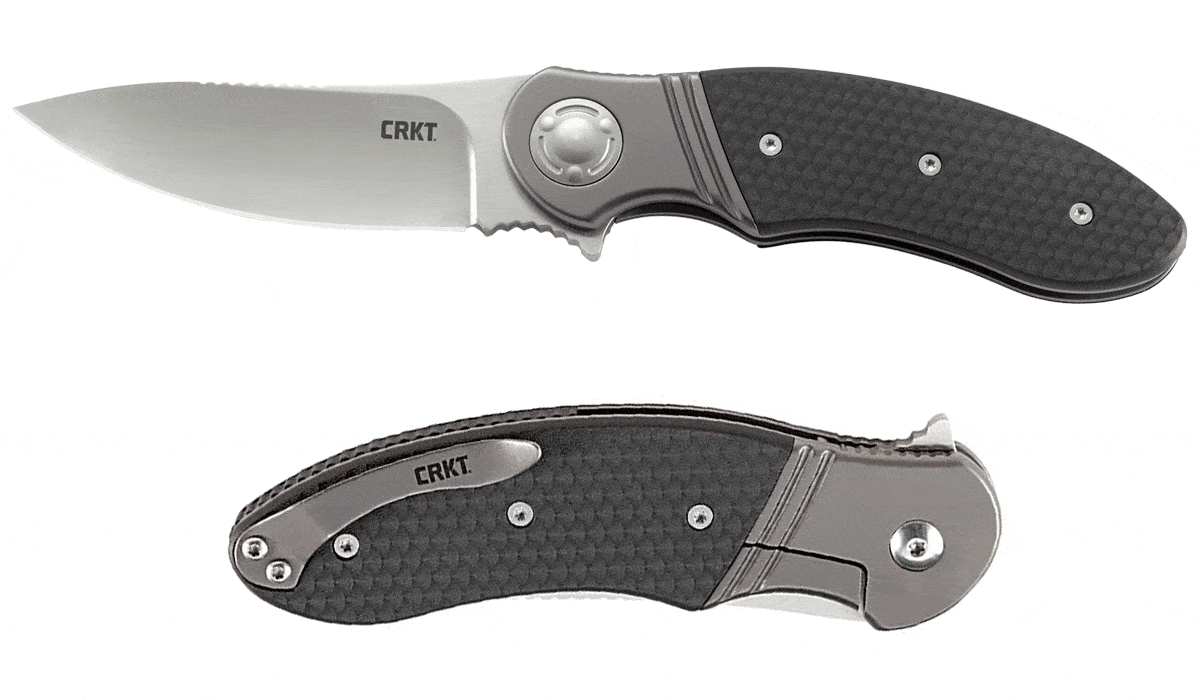 This upswept design by Ken Onion is a practical pocket knife. 