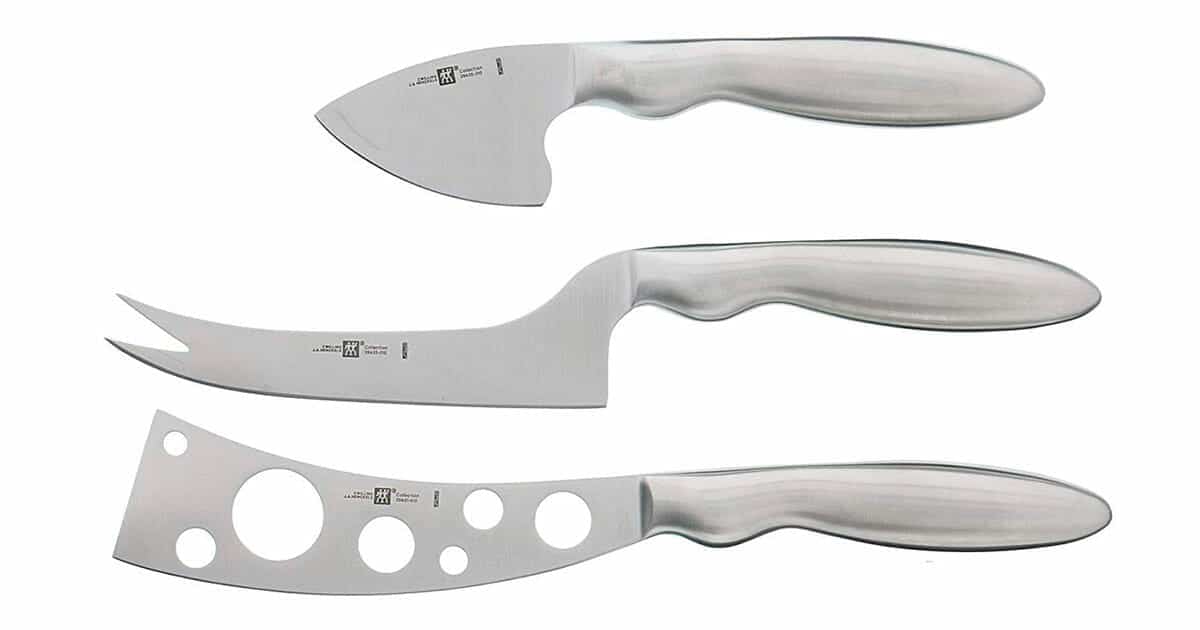 The Zwilling 39432 cheese knife set looks knife and works great on a variety of cheeses. 