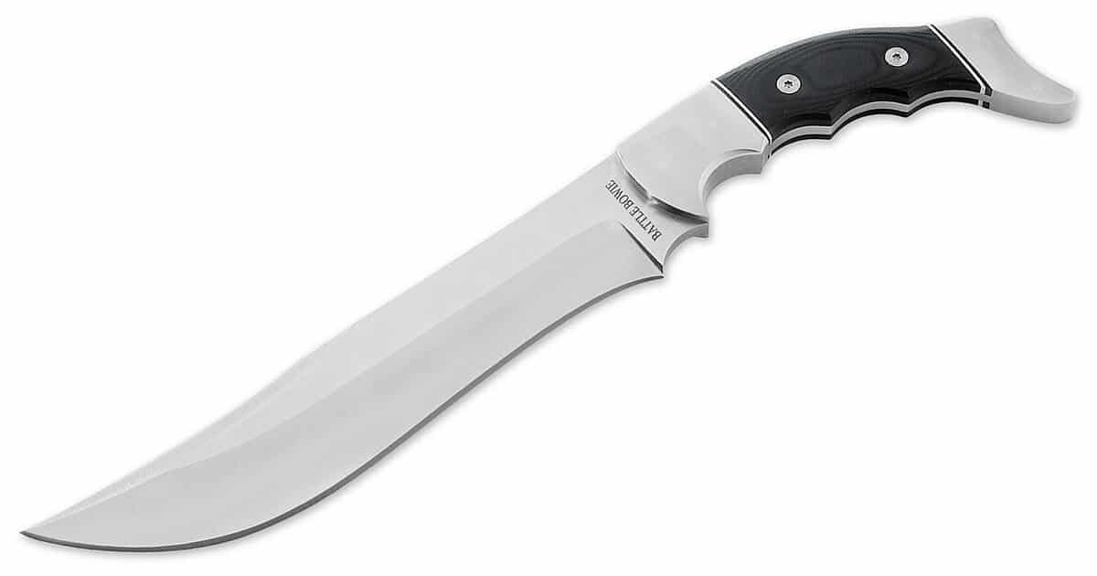 The Browning Battle Bowie is a big knife that can be purchsed on a budget.
