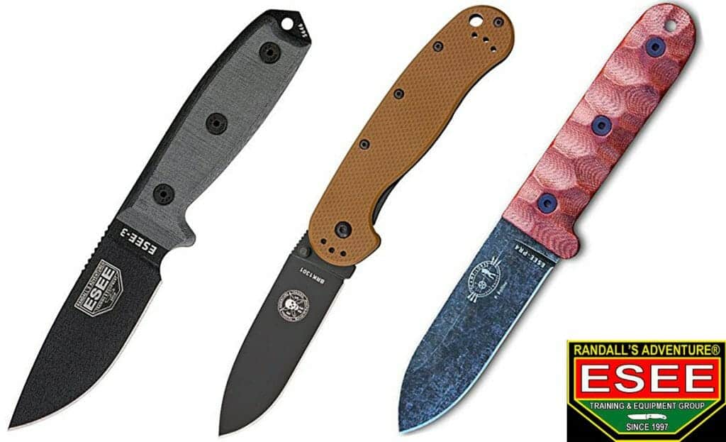 These fixed blae and folding knives from Esee were made in the USA.