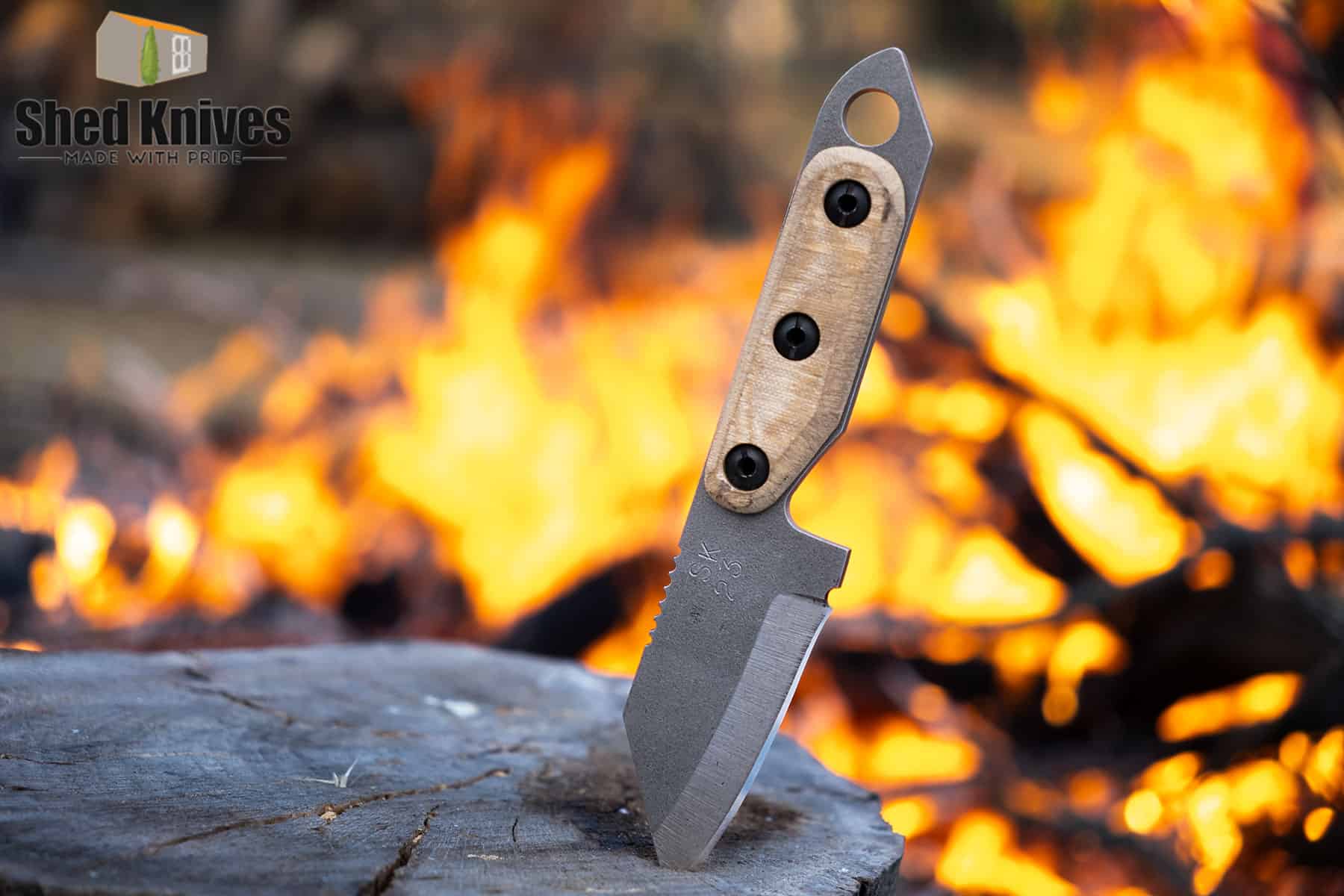 The Shed Knives 2023 US Tanto is a great American made camping knife. 