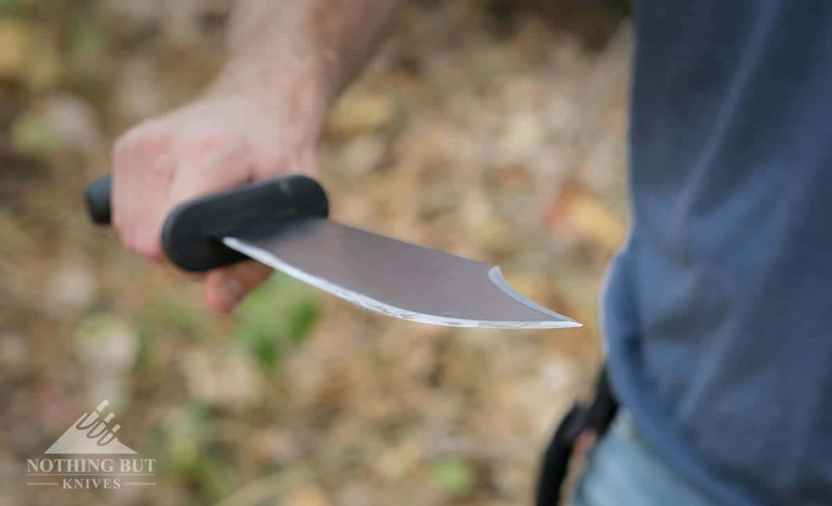 The durable blade of the COld Steel Black Bear Bowie. 