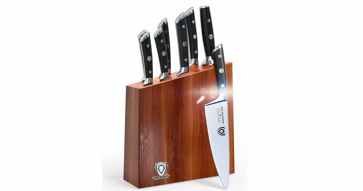 Dalstrong Knife Set Block - Gladiator Series Colossal Knife Set - German HC Steel - 18 PC - Walnut Stand