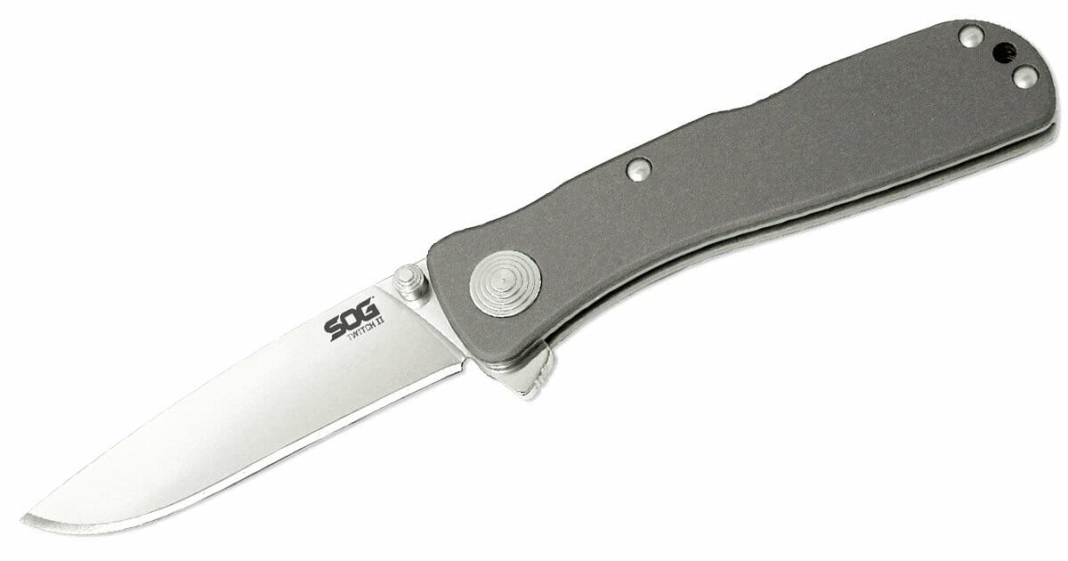 The SOG Twitch 2 is a great AUS 8 stainless steel knife. 