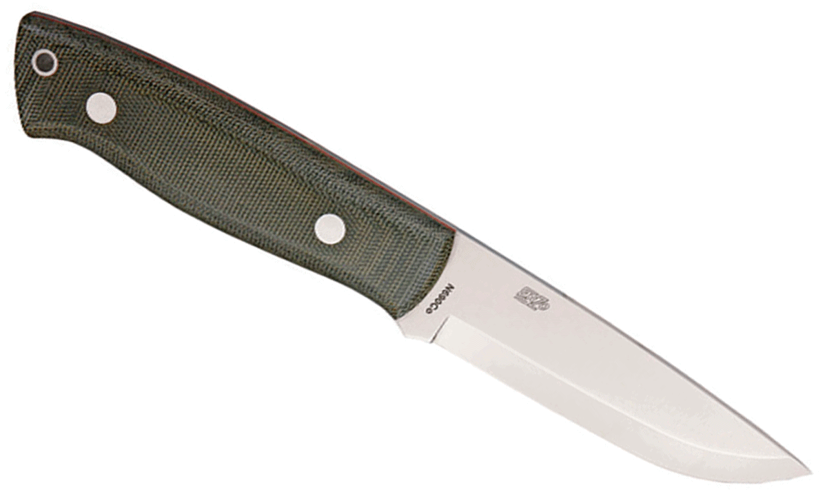 The Enzo Trapper is a high end bushcraft knife with micarta scales. 