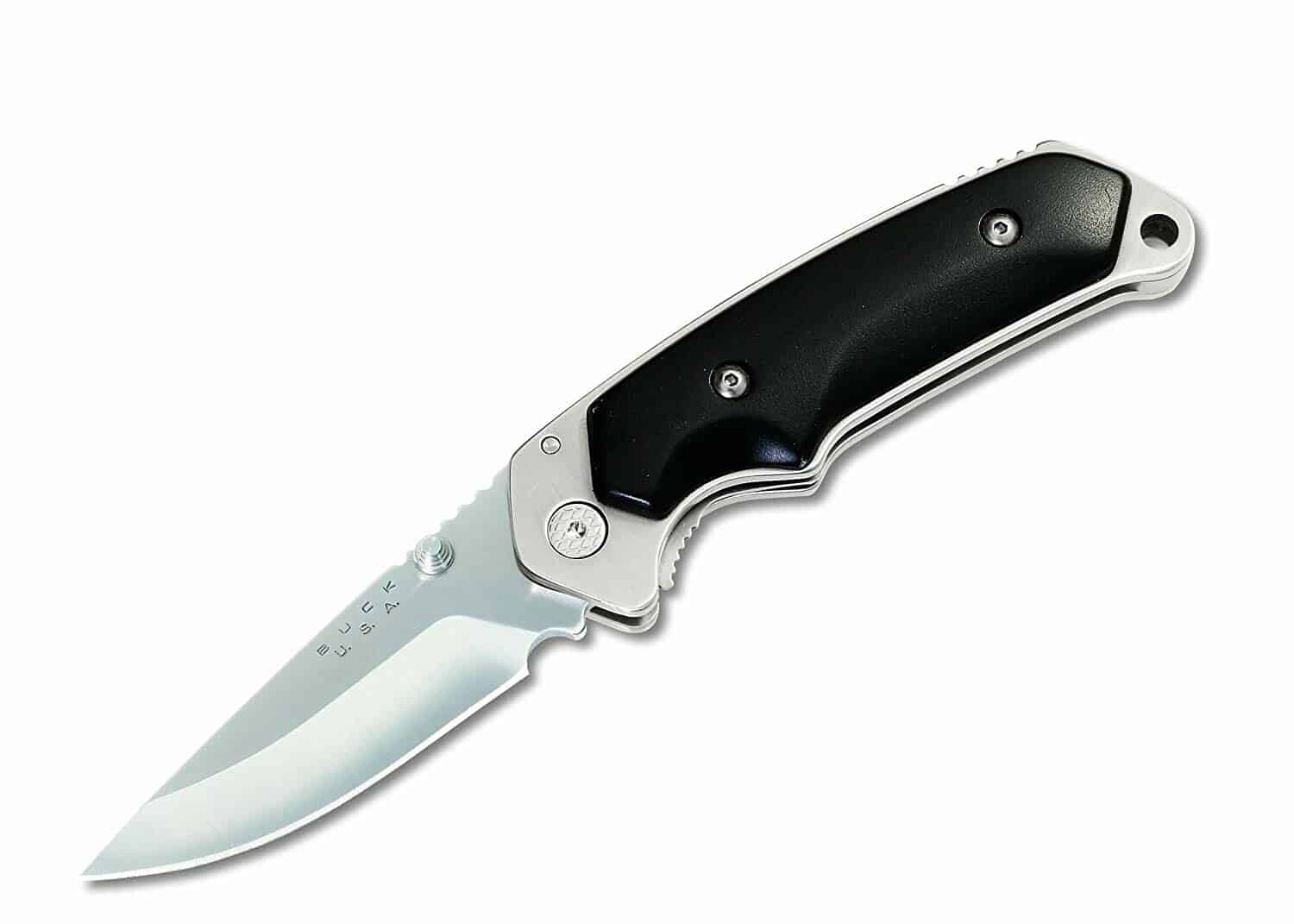 The Buck Knives Folding Alpha Hunter is popular and practical. 