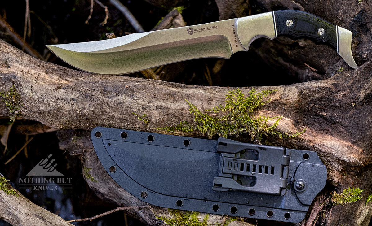 The Browning Battle Bowie ships with a great sheath that includes a tek lok attachment