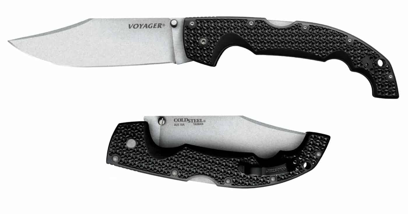 The Best Hard Use Pocket Knives Under $50 And $100 42 The Cold Steel Voyager XL shown open and closed.