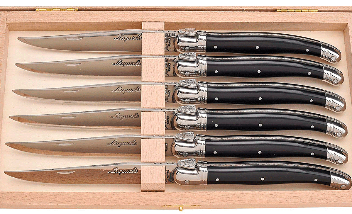 La Cote 6 Piece Steak Knives Set Japanese Stainless Steel Wood