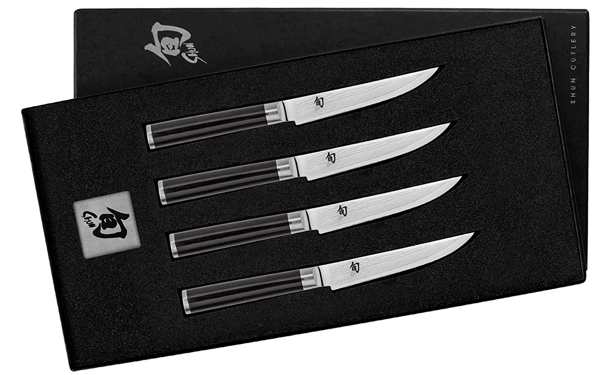The Shun Classic Steak KNife Set is slightly more affordable than the Premiere set, but it is still a high quality set.. 