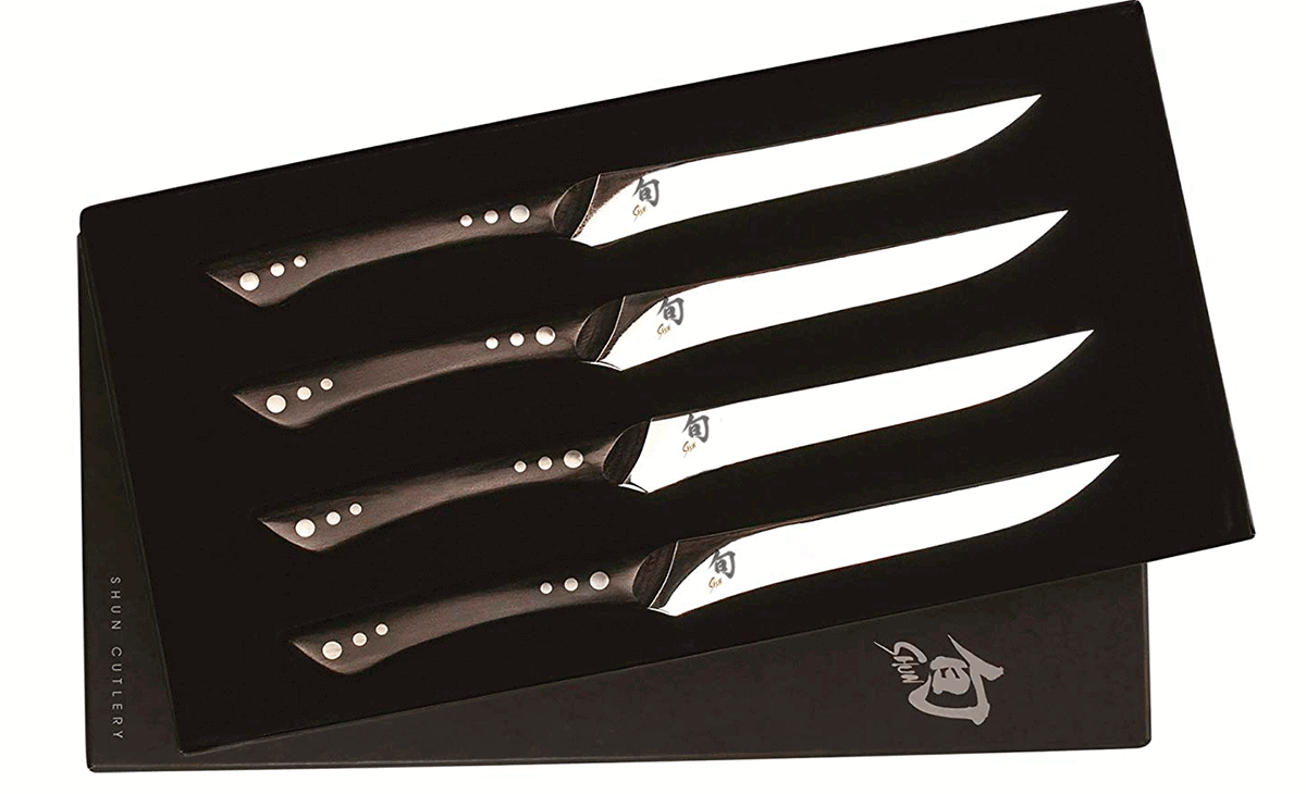 The Shun Shima Steak Knife Set is a little more budget friendly than other Shun sets.