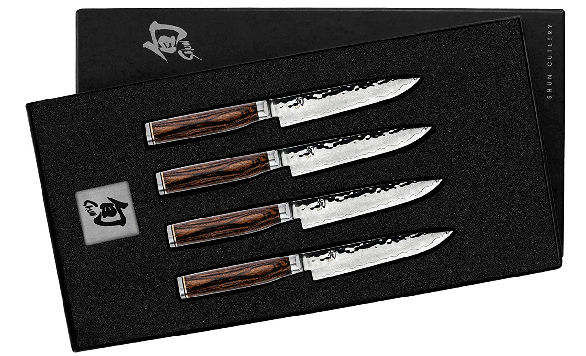 This great looking steak knife set from Shun ships in a box and make s a great gift.
