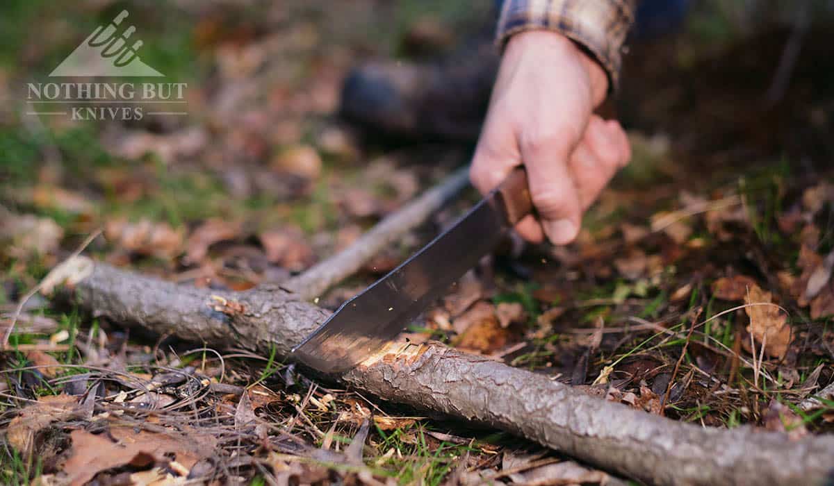 Old Hickory butchers knife that I cleaned the rust off of, thinned