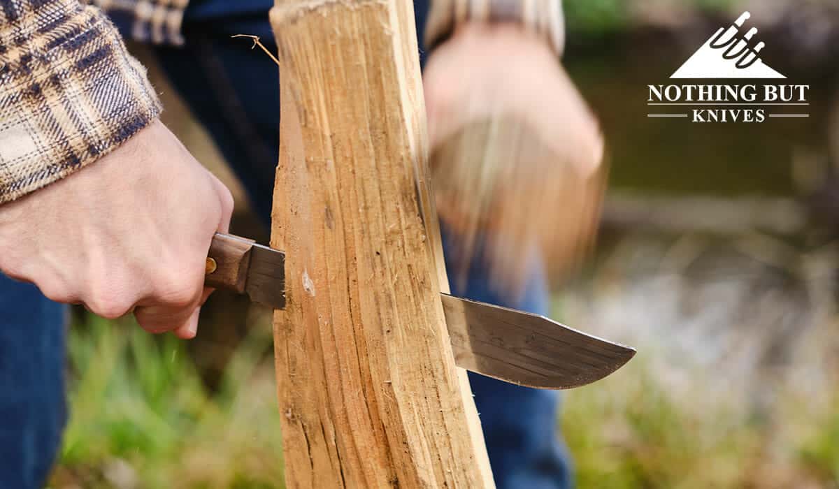 Old Hickory 705 Knife Set Review - Image 8 I said at the beginning that the butcher blade is the star of this show. It can handle basic kitchen and bushcraft tasks.