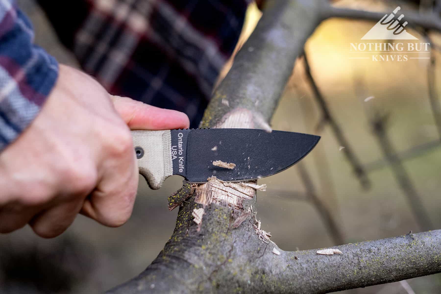 Ontario Knife Company Rat 3 Review - Image 3 This thing is a pain to chop with. It doesn’t bite into harder wood very well