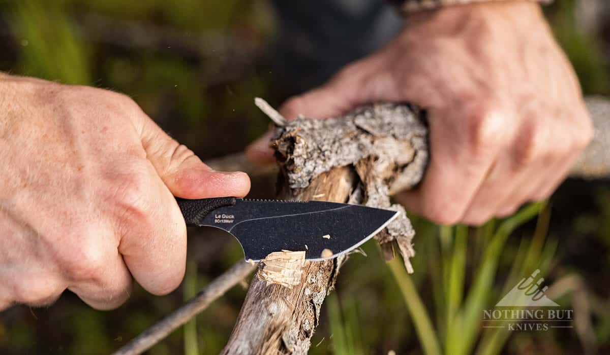 If you are patient you can chop through a piece of wood with the Le Duck. 