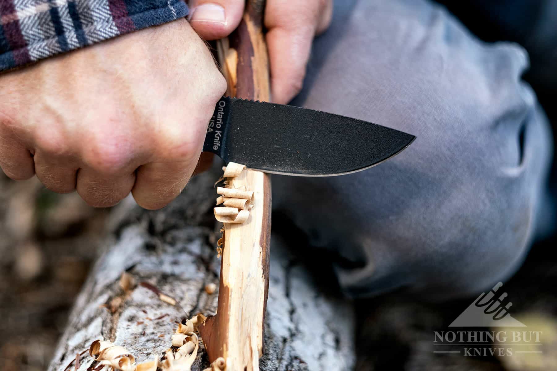 Ontario Knife Company Rat 3 Review - Image 4 The grind of the Ontario Rat 3 doesn’t seem to take to feathersticking too well