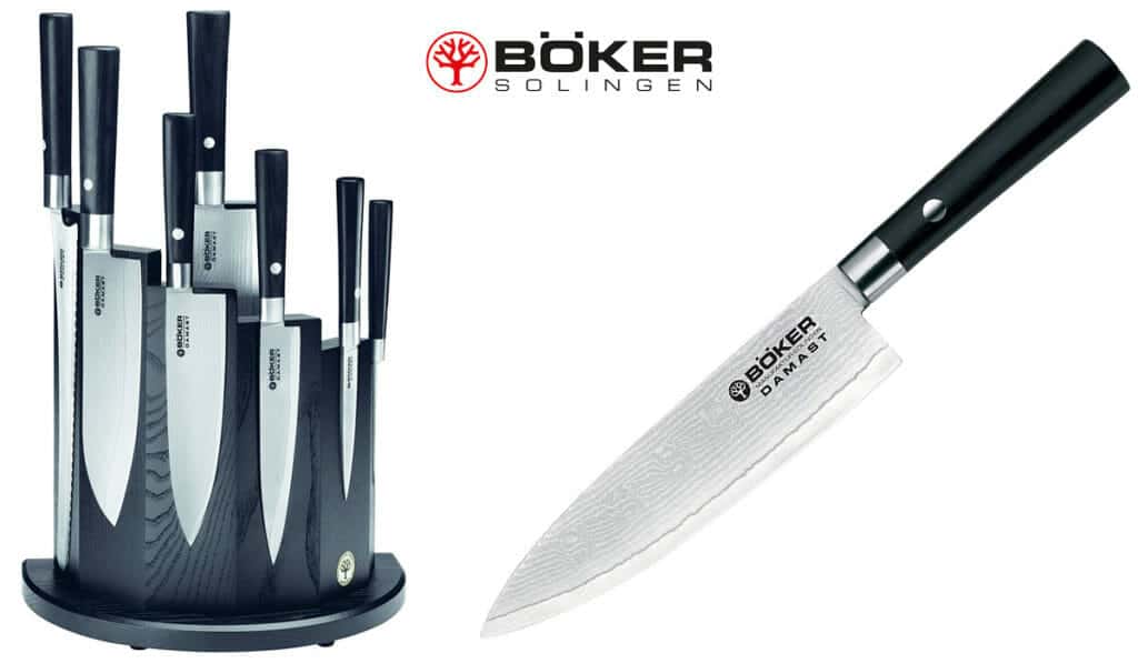 Boker slapped some Pakkawood handles on these things, changing to a distinctly darker color scheme and bringing it that much closer to your typical Japanese knife set.