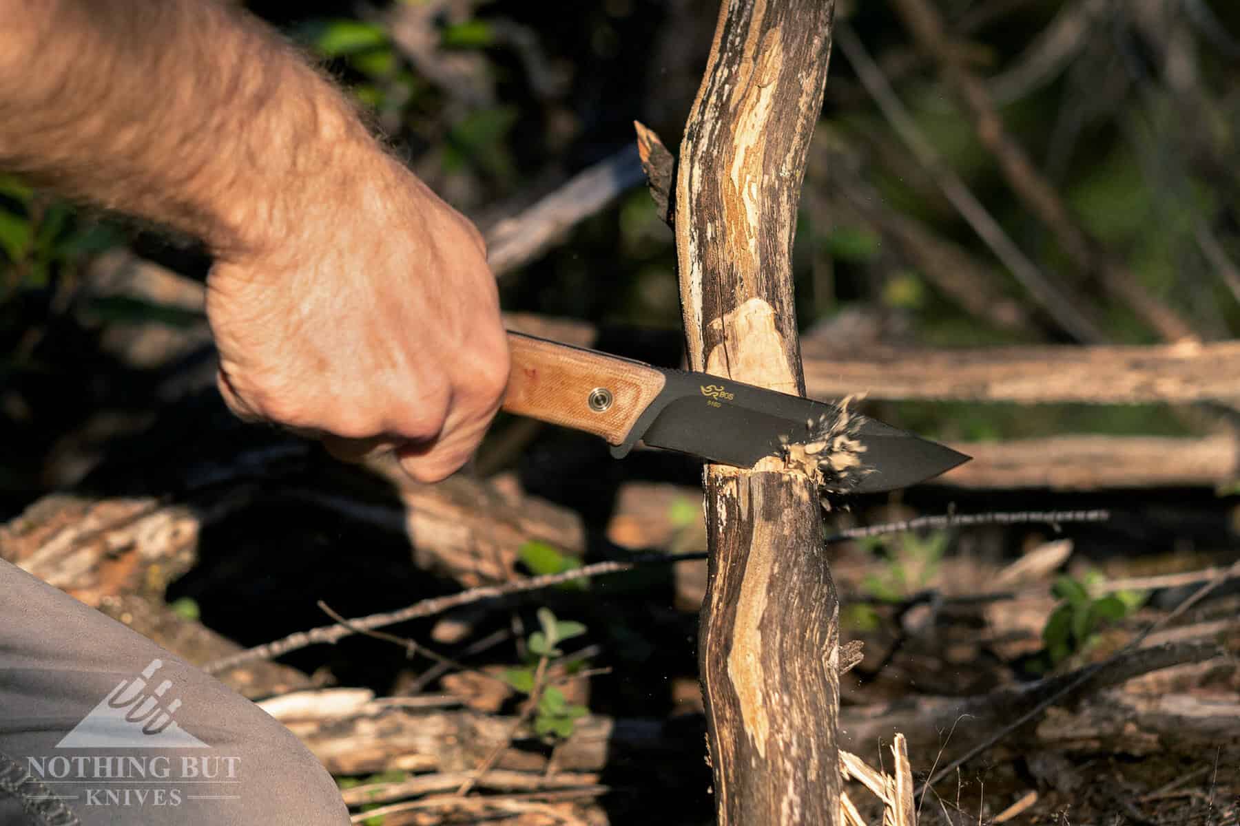 The Buck Compadre handles chopping and other bushcraft and camp tasks well. 