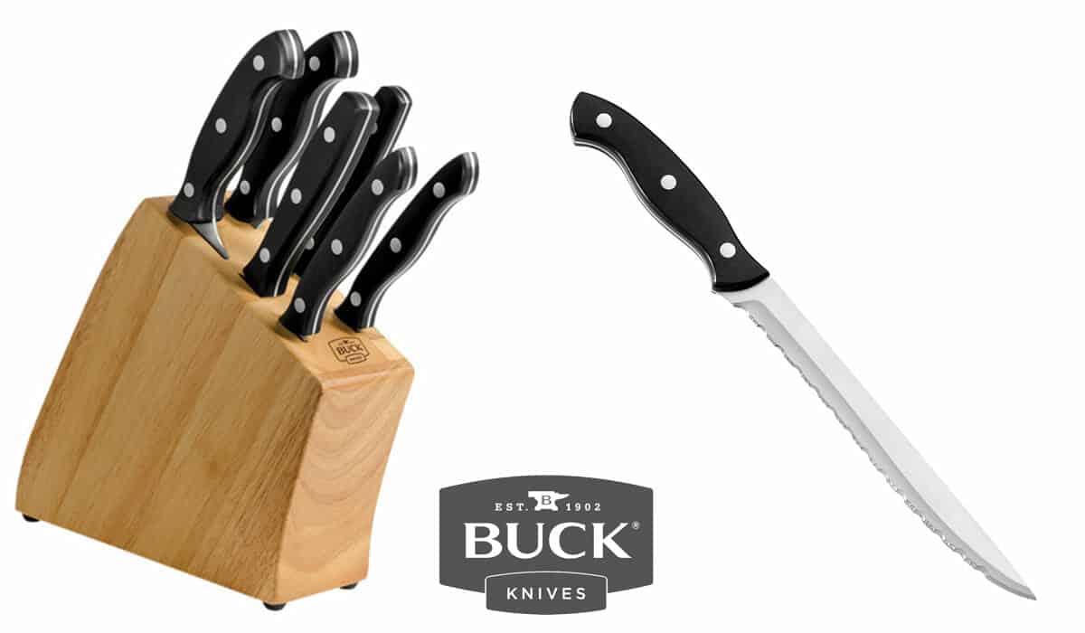 Buck's 7 Piece set covers the basics, but lacks steak knives. 