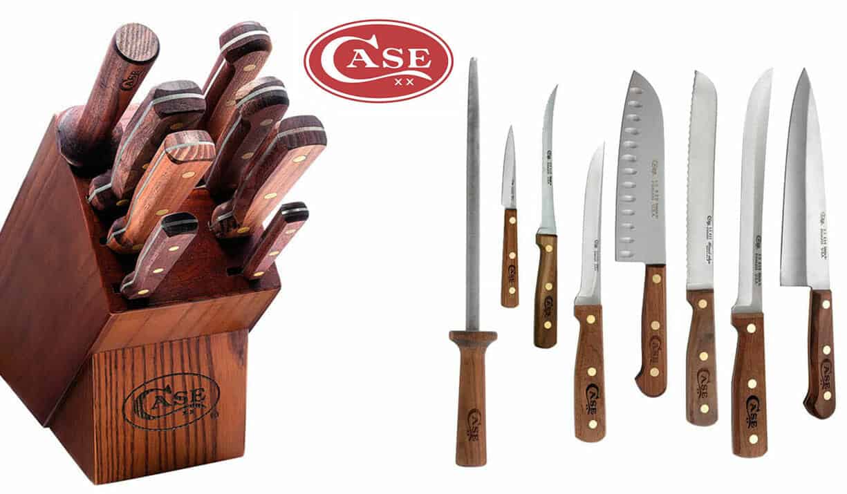 Case 9 Piece Walnut Kitchen Cutlery Set
