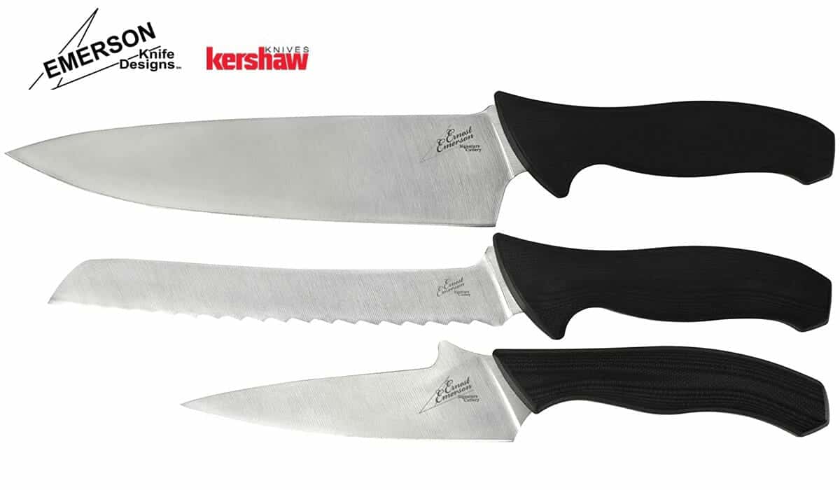 A Guide To Kitchen Cutlery By Outdoor Knife Companies - Image 15 A Guide to Kitchen Cutlery by Outdoor Knife Companies - Image 8: Emerson 3 Piece Cooks Set