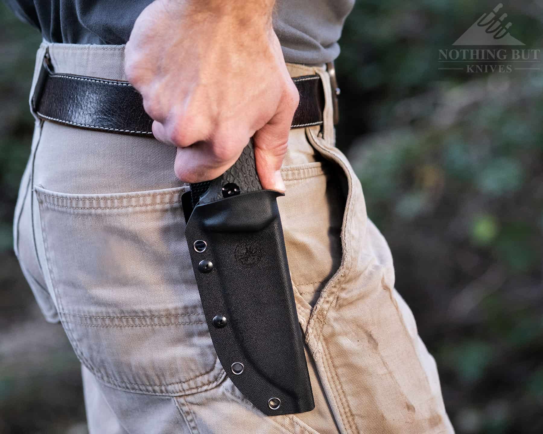 The thumb ramp on the Tracker-X2 sheath is a welcome upgrade. 