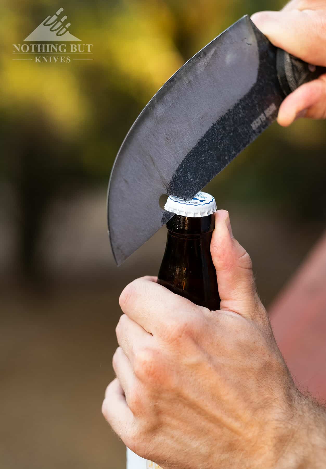 The blade notch works as a bottle opener. 