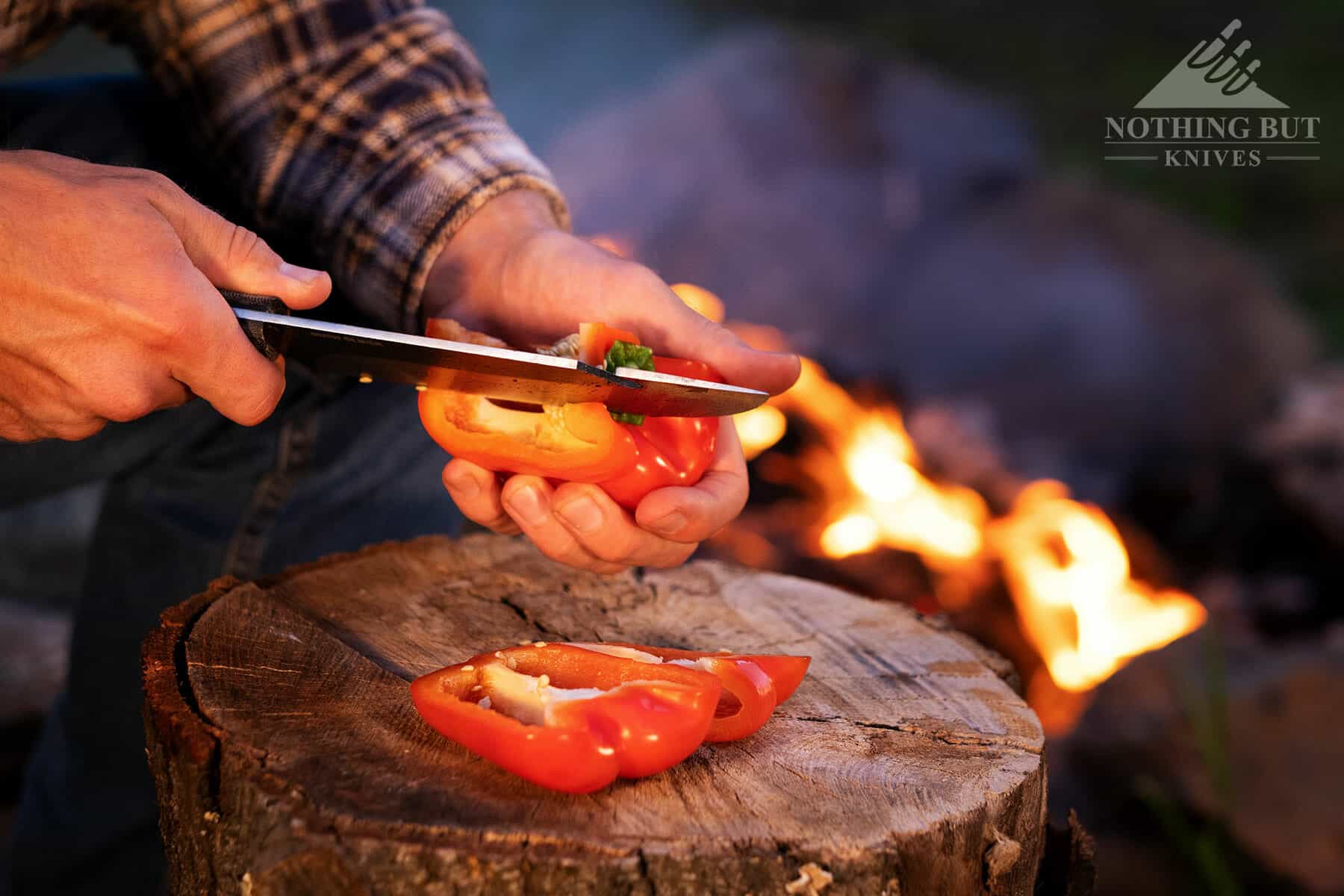 Detail oriented cuts like coring are also a little more difficult with this tall bladed knife