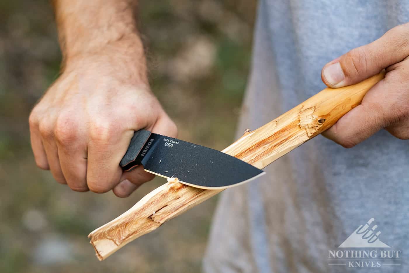 Esee 4 Review: An Ever-Evolving Classic - Image 4 The Esee 4 blade is tough and easy to sharpen in the field.