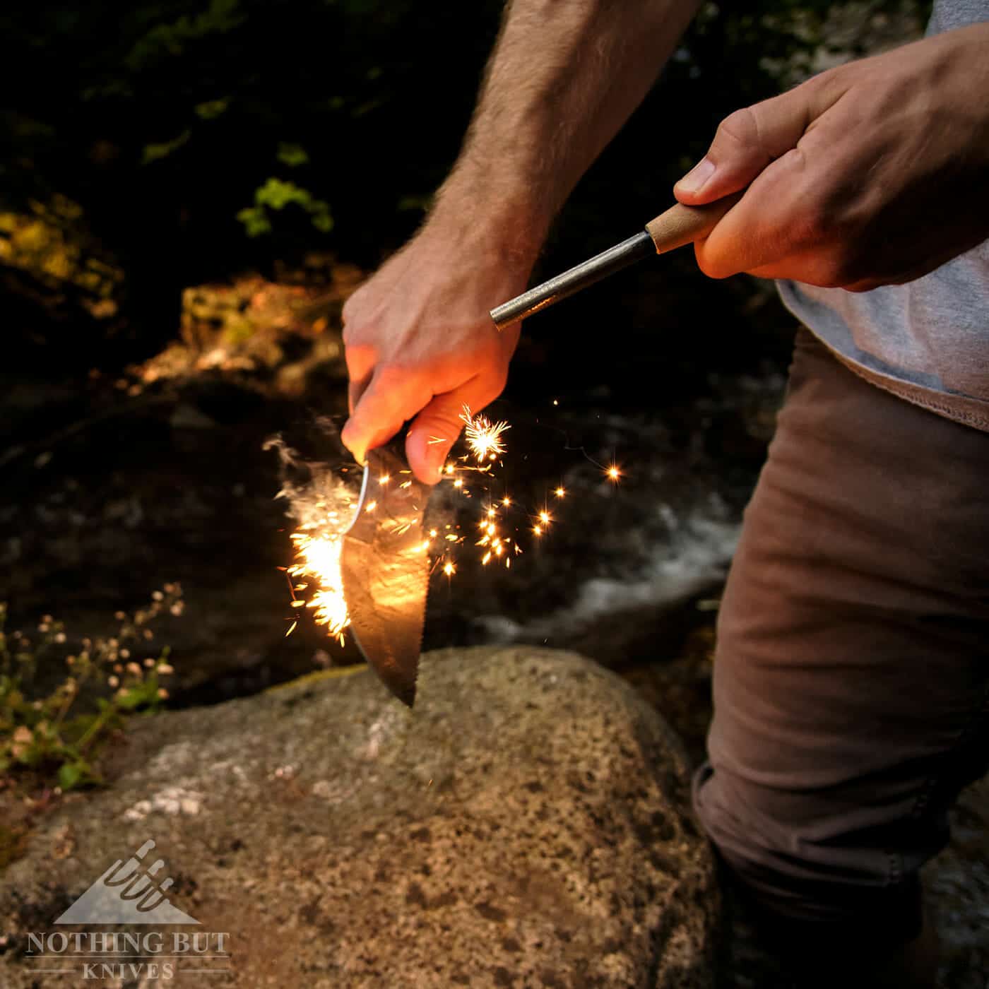 Forseti Steel Ironside Damascus Tracker Review - Image 15 The Ironside Tracker is a great knife for starting fires.