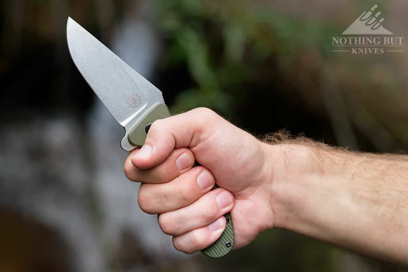 Off-Grid Rhino Review - V2 Update - Image 8 The handle of this folding knife is ergonomic and comfortable when performing hard use tasks.