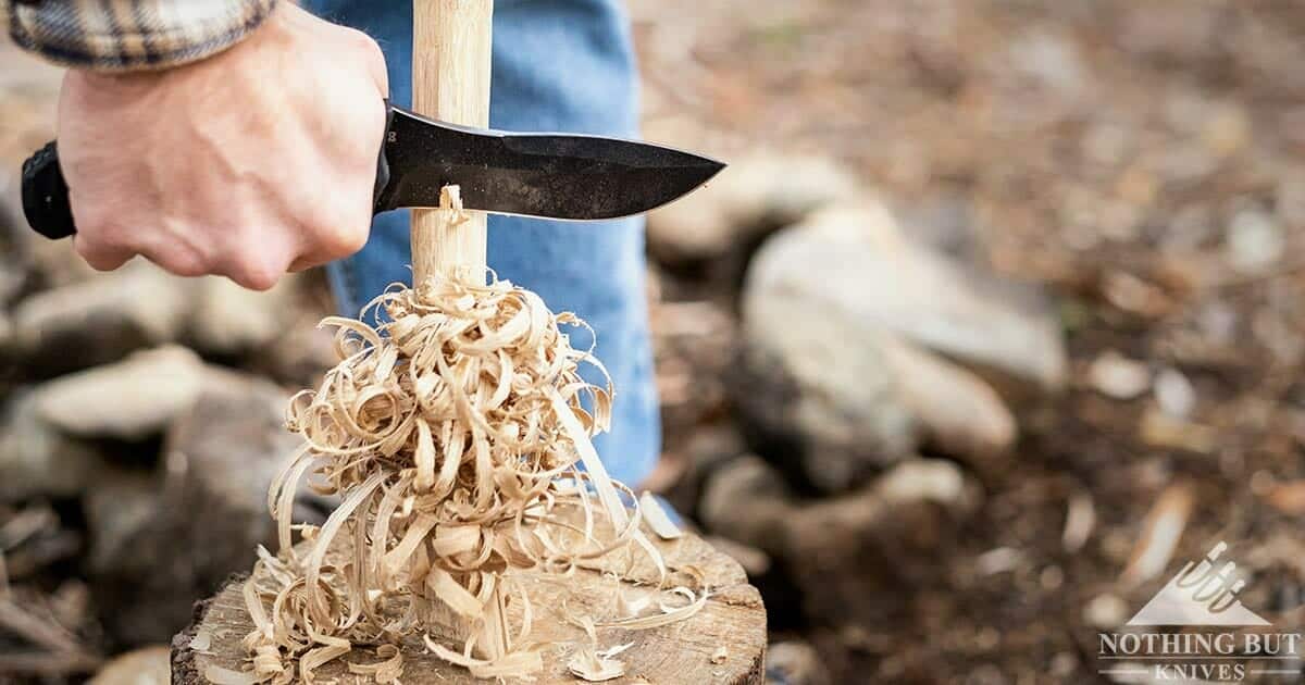 Off-Grid Backcountry Review - V2 Update - Image 19 Off-Grid Backcountry Review - V2 Update - Image 5: Feather Sticking With The Backcountry Blackout Knife