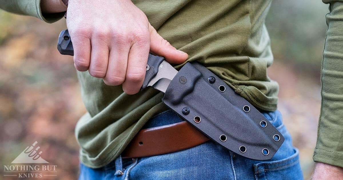 Off-Grid Backcountry Review - V2 Update - Image 15 Off-Grid Backcountry Review - V2 Update - Image 2: Off Grid Backcountry Being Drawn From Its Sheath