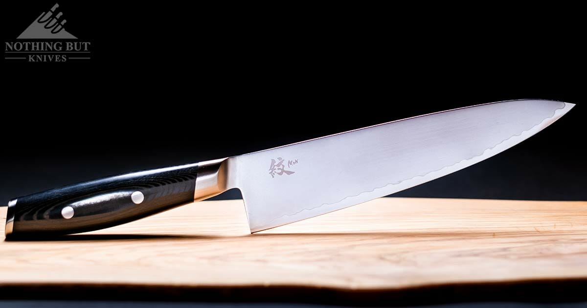 The Yaxell Mon 8 inch chef knife is a tough alternative to more expensive Japanese knives like the Shun Classic series.