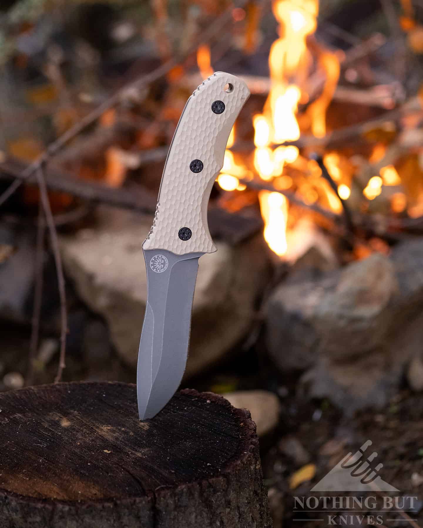 Off-Grid Backcountry Review - V2 Update - Image 3 Camping with the Backcountry V2 fixed blade.