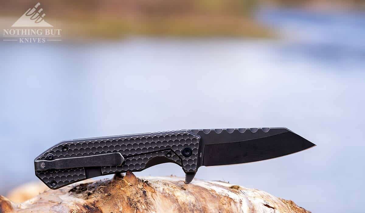 Off Grid Black Mamba Review - V3 Update - Image 23 The Black Mamba with the blade open and the clip side facing the camera.