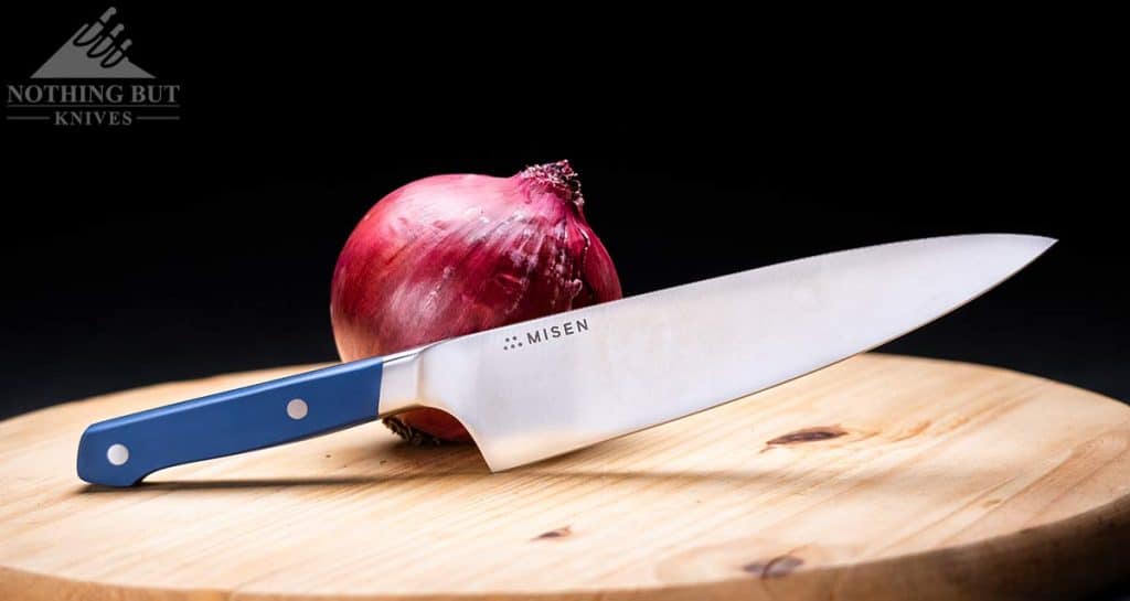 Misen Chef Knife Review - Image 3 The fit and finish of the 2nd version of the Misen chef knife is pretty good for the price point.