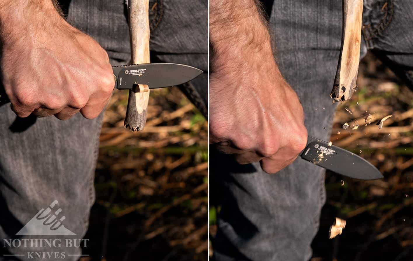 Making a hot dog with the CRKT Bona Fide knife. 